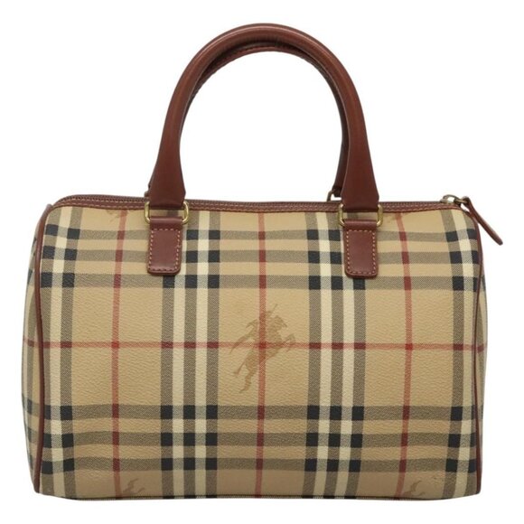 BURBERRY Nova Check Hand Bag PVC Beige Auth - Picture 2 of 16
